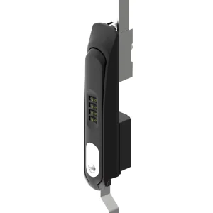Weatherproof Zinc Alloy Black Coated Password Swing Handle Rod Control Lock for Industrial Electrical Network Cabinet