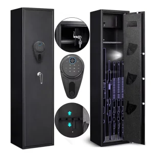 WeiChi Customizable Large Capacity RifleSafe Electronic Digital Fingerprint Lock Box for Home Office Security