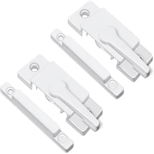White Aluminum Alloy Sliding Window Sash Locks 2 Pack Key Lock Security Cam Keeper for Double Hung Windows