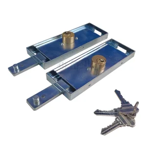 White Zinc Plated Side Exit Lock Roller Shutter Bottom Lock for Mall Commercial Rolling Door