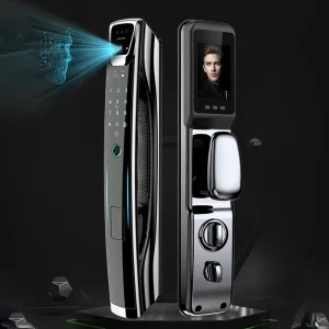 Wi-Fi 3D Face Recognition Smart Door Lock with Aluminum Construction, Password Access and Camera