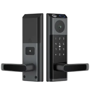 Wi-Fi Smart Door Lock Fingerprint Deadbolt with HD Peephole Camera App Control for Wood Doors