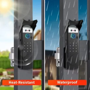 WiFi 3D Face Recognition Smart Courtyard Door Lock with Fingerprint and Password, Stainless Steel, Fits 95% of Doors
