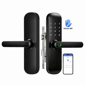 WiFi BLE App-Controlled Digital Door Lock with Code RFID Card Key for Hotel Apartment