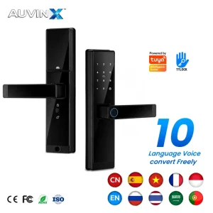 WiFi Fingerprint Smart Door Lock with App Control Password RFID Card Aluminum for Wooden Doors
