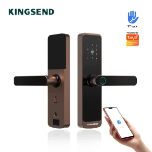 WiFi Smart Door Lock with App Control, Biometric Fingerprint and Digital Keypad for Wood and Steel Doors