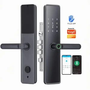 WiFi or Bluetooth App Biometric Waterproof Fingerprint and Password Door Lock with Card Access