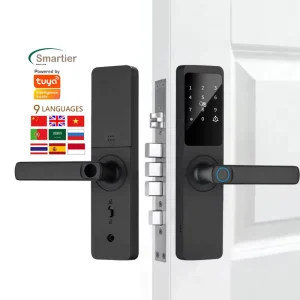 Wood Door Smart Lock with Fingerprint Access, App Control, Cloud Data Storage, and Aluminum Alloy Construction