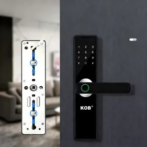 Wooden Door Smart Lock with Password, Smart Card, Memory Card Storage, and App, Aluminum Alloy