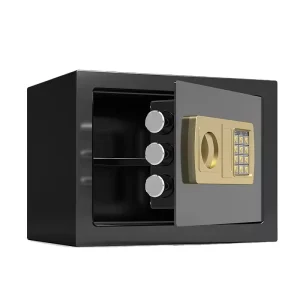 XBT Durable Mini Safe Box ABS+Zinc Alloy Black Electronic Cash Money Jewelry Safe for Home Hotel Office Safety