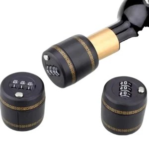 YH9075 3 Digit Keyless Combination Lock for Red Wine Gift Black Plastic ABS Bottle Zinc Alloy Material for Wine Lovers
