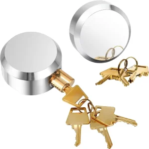 YH9600 Solid Steel 73mm Round Trailer Puck Padlock Hidden Shackle Rekeyable Keyed Alike
