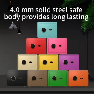 Yingbo Colorful Small Solid Steel Home Safe Box With Fingerprint Lock