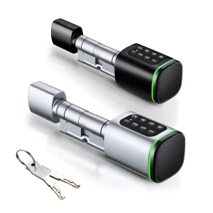 YonAnn European Smart Cylinder Door Lock for Wood Doors Aluminum Alloy Wi Fi Code Password Unlock Memory Card Storage Cloud Sync