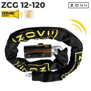 ZOVII OEM 支持 1200mm 12mm 硬化钢摩托车链条锁 高品质报警防盗自行车安全锁 便携式