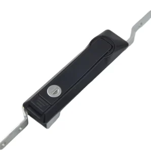 Zinc Alloy Black-Coated Waterproof Anti-Collision Cabinet Rod Control Panel Swing Handle 3-Point Lock Flush Pull Latch