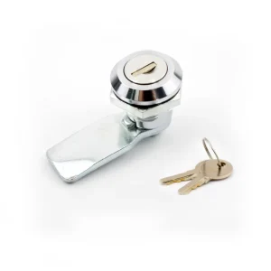 Zinc Alloy Brass Key Cam Lock Cabinet Door Cam Latch Quarter Turn Cylinder with 2 Keys Chrome Finish