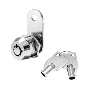 Zinc Alloy Cylindrical Cam Lock, Zinc-Plated, 2 Keys, ANSI Grade 3, for Vending Machines and Industrial Cabinets