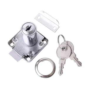Zinc Alloy Furniture Lock Iron Nickel Finish 180° Rotation for Bedroom Kitchen and Hotel Cabinets