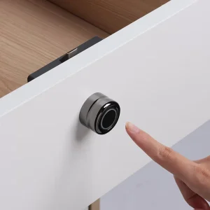 Zinc Alloy Keyless Fingerprint Smart Drawer Lock with Tuya App Control for Bedside Tables
