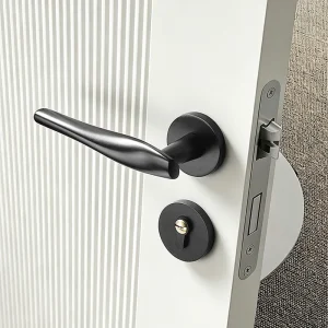 Zinc Alloy Lever Handle Mechanical Lock Silent Interior Door Lock Hotel Room Use