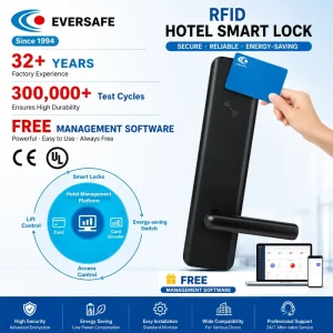 Zinc Alloy RFID 13.56Hz Electronic Hotel Lock 5-Bolt Structure Split-Type Design for Wood Doors