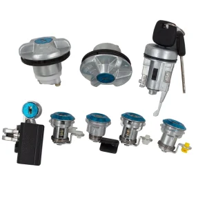 Zinc Alloy Silver Lock Set with 2 Keys for Vehicle 8PCS