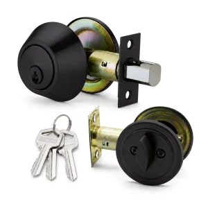 Zinc Alloy Single Cylinder Deadbolt Lock Matte Black Front Entrance Door Lock for US and Canada