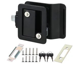 Zinc Alloy Travel Trailer Entry Door Lock Camper Door Latch with Paddle Deadbolt for Camper Horse Trailer Cargo Hauler